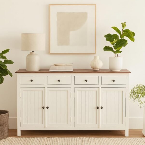 Madrid Sideboard (L) white with distressed Edges - Image 2