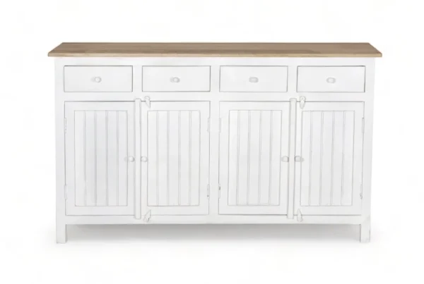 Madrid Sideboard (L) white with distressed Edges - Image 6