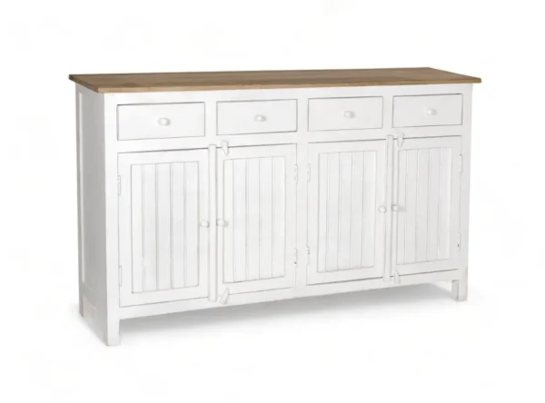 Madrid Sideboard (L) white with distressed Edges - Image 7