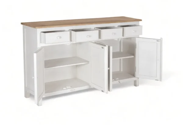 Madrid Sideboard (L) white with distressed Edges - Image 9