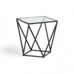 Valerie Geometric Side Table in Black