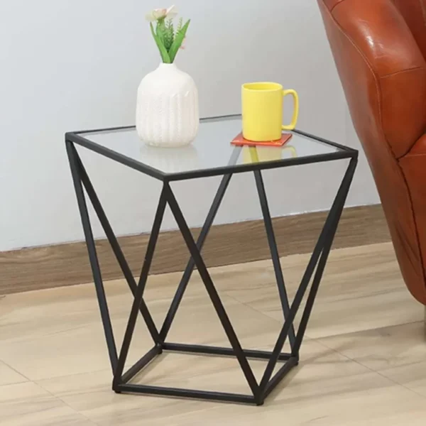 Valerie Geometric Side Table in Black - Image 4