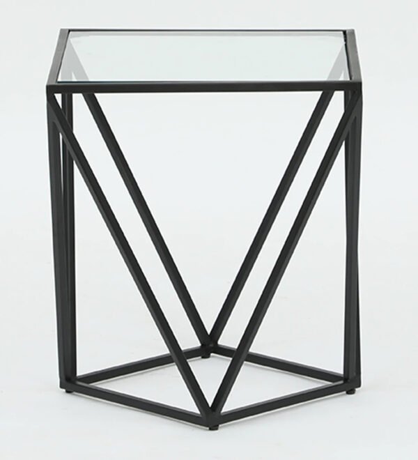 Valerie Geometric Side Table in Black - Image 6