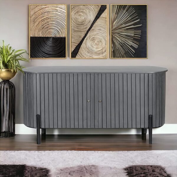 Oval Sideboard (L) in Premium Platina Grey - Image 3