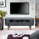 Oval Grey TV Console 140 cm - Image 2