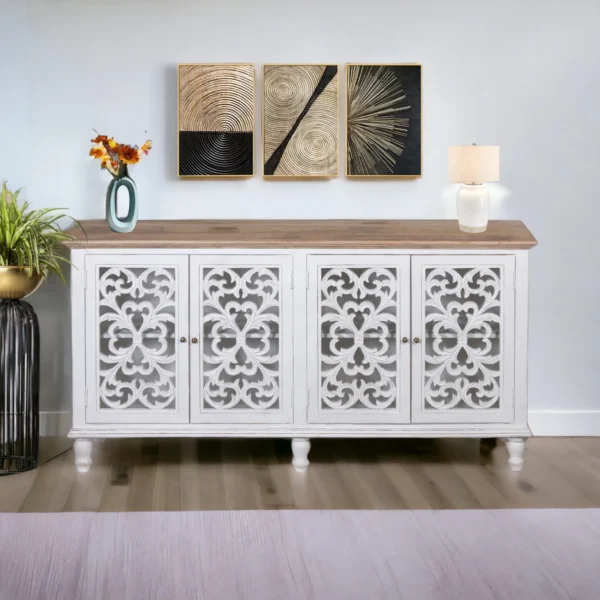 Jodhpur Sideboard White with Burned Edges - Image 4