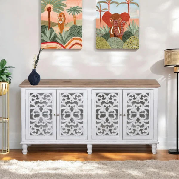 Jodhpur Sideboard White with Burned Edges - Image 2