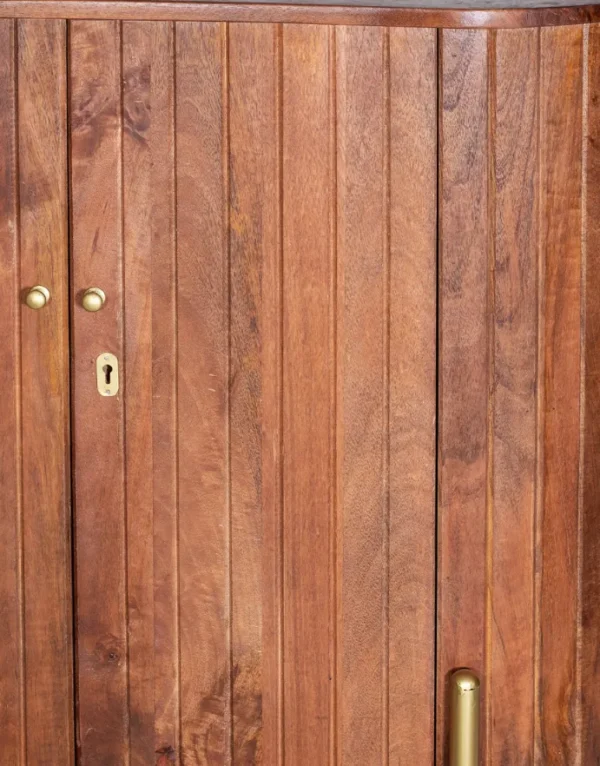 Oval Bar Cabinet in Brown Finish - Image 6