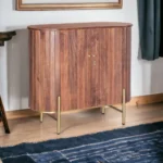 Oval Bar Cabinet in Brown Finish - Image 3