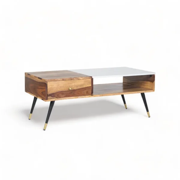 Tyrel Sheesham Coffee Table with 1 Drawer - Image 1