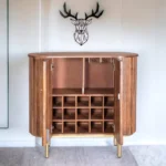 Oval Bar Cabinet in Brown Finish - Image 2