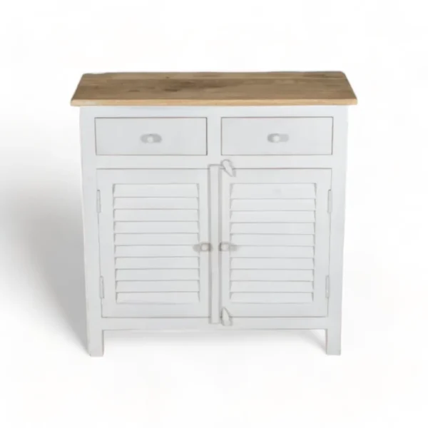 Madrid Sideboard (S) White with Distressed Edges - Image 1