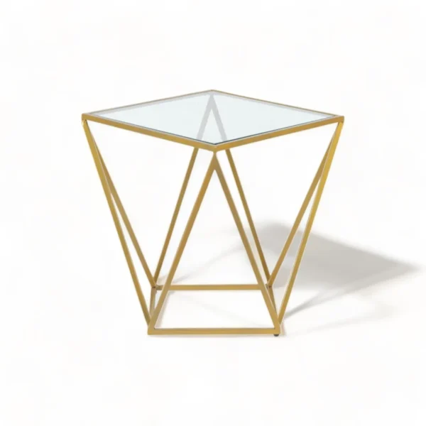 Gold Geometric Side Table - Image 1