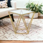 Gold Geometric Side Table - Image 2