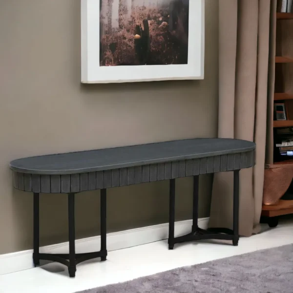 burruss-solid-wood-6-seater-dining-set-with-bench-in-grey-colour-by-bohemiana-burruss-solid-wood-6-s-78aaol-PhotoRoom-PhotoRoom Oval Bench - Image 1