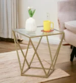 Gold Geometric Side Table - Image 3