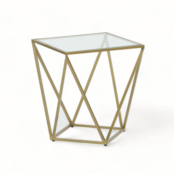 Gold Geometric Side Table - Image 4