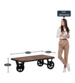 Teak Wood Cart Coffee Table - Image 7