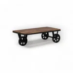 Teak Wood Cart Coffee Table
