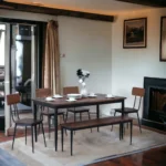 Rio 6 Seater Dining Table Set with Bench in Walnut