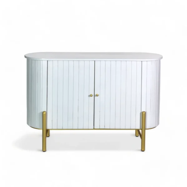 Oval Sideboard (S) in Deco White Finish - Image 1