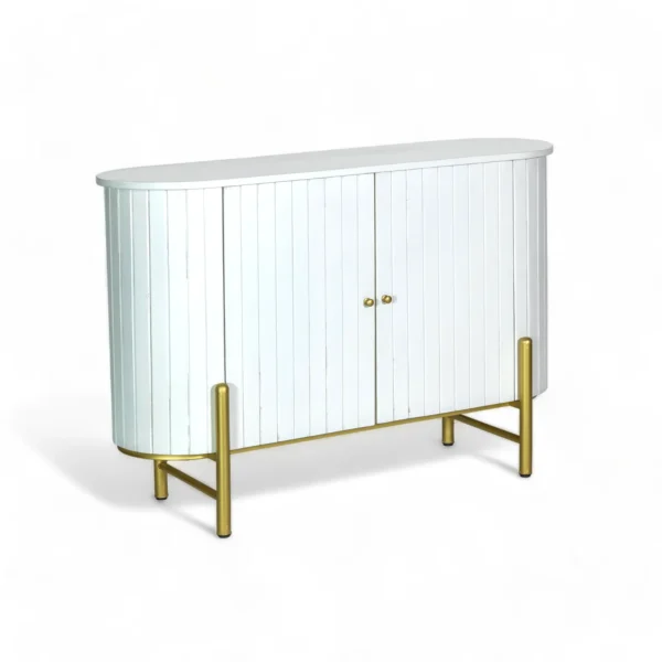 Oval Sideboard (S) in Deco White Finish - Image 6