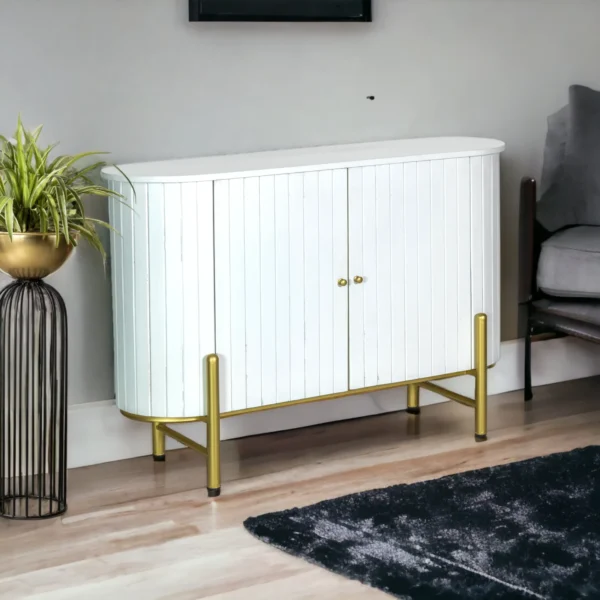 Oval Sideboard (S) in Deco White Finish - Image 4