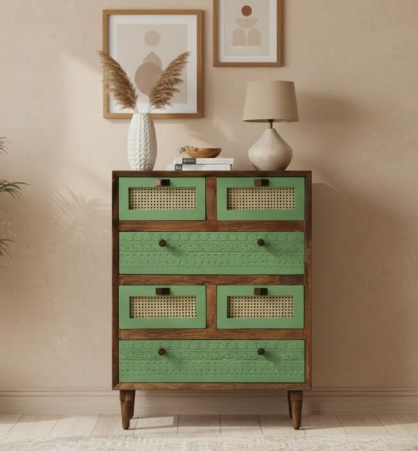 Luffy Chest Of Drawers in Premium Olive Green and Tubaq - Image 2