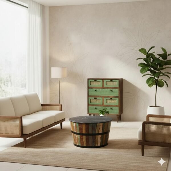 Luffy Chest Of Drawers in Premium Olive Green and Tubaq - Image 4