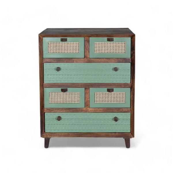 Luffy Chest Of Drawers in Premium Olive Green and Tubaq - Image 1