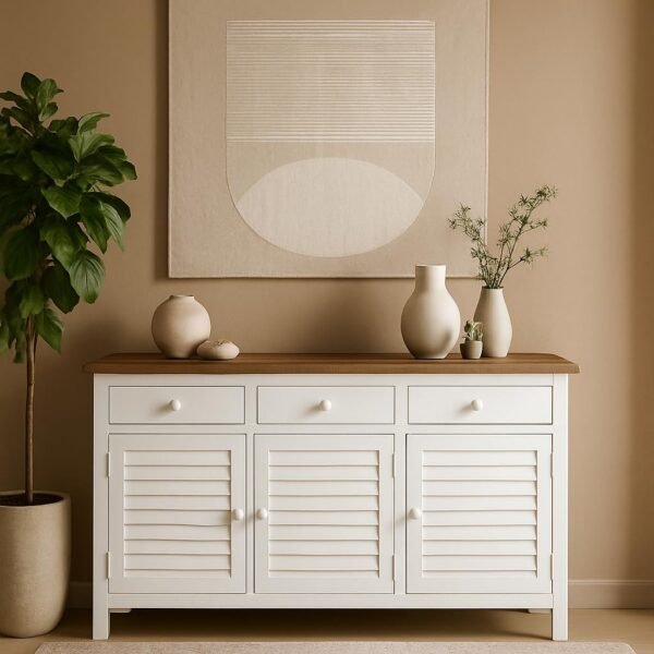Madrid Sideboard (M) White with Distressed Edges - Image 2