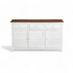 Madrid Sideboard (M) White with Distressed Edges