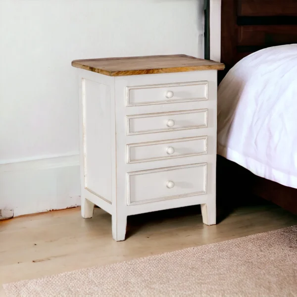 Madrid Bed Side Table in White - Image 2