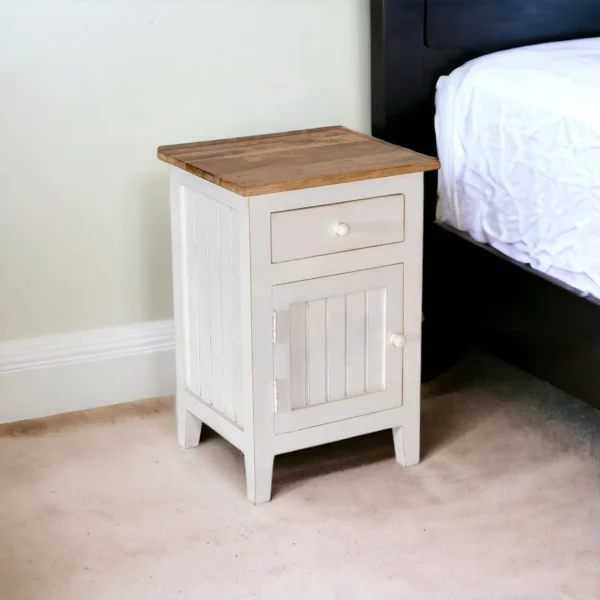 Madrid Bed Side Table in White - Image 2