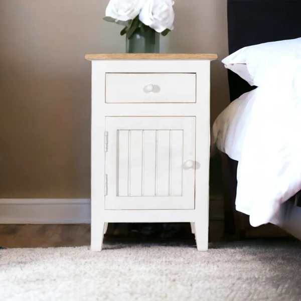 Madrid Bed Side Table in White - Image 4