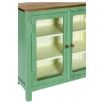 Madrid Crockery Cabinet with Glass Doors (Olive Green) - Image 8