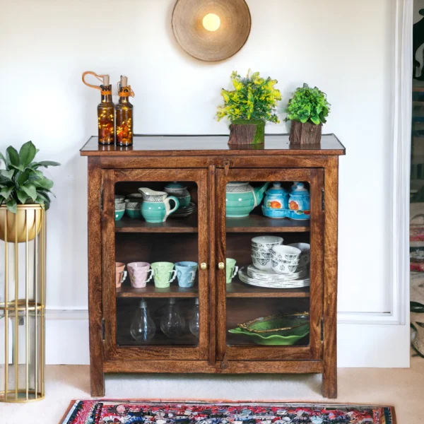 Madrid Crockery Cabinet with Glass Doors (Tubaq) - Image 3