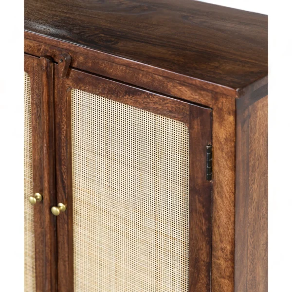Madrid Crockery Cabinet with Cane Doors in Tubaq - Image 8