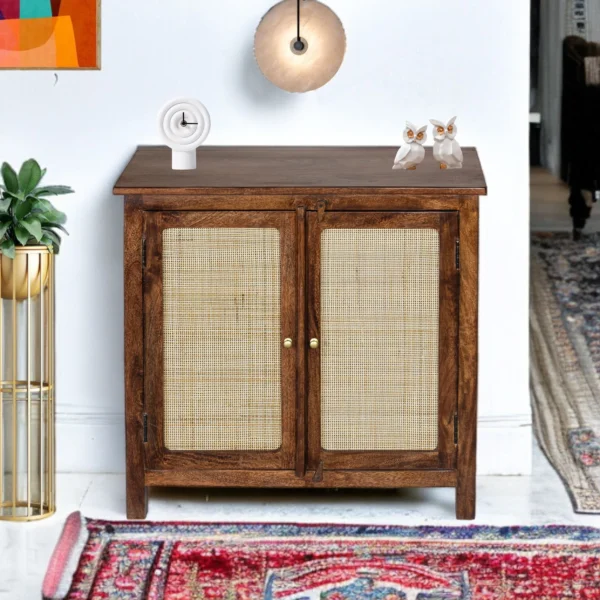Madrid Crockery Cabinet with Cane Doors in Tubaq - Image 4