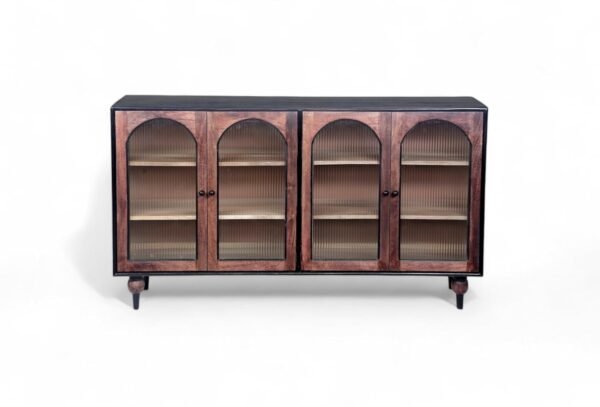 Luffy 4-Door Sideboard Cabinet with Line Glass - Image 5
