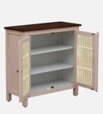 Madrid Crockery Cabinet with Cane Doors in Rossete Pink - Image 6