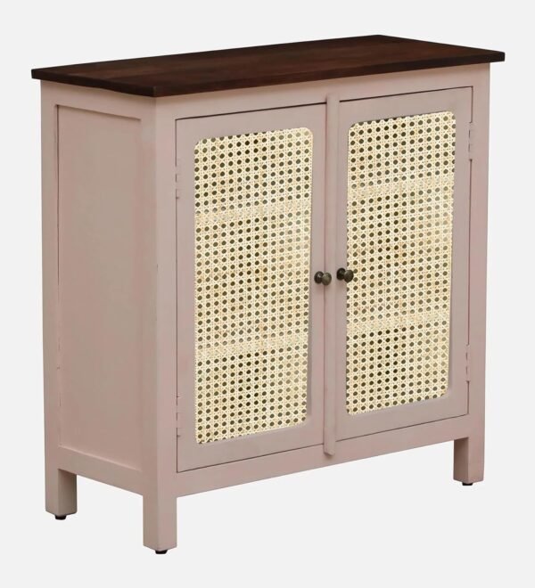 Madrid Crockery Cabinet with Cane Doors in Rossete Pink - Image 7