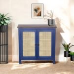 Madrid Crockery Cabinet with Cane Doors in Blue - Image 2