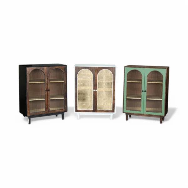 Luffy Sideboard in Olive Green and Fluted Glass - Image 9