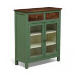 Madrid 2 Drawers Crockery Cabinet Finish - Primeum Olive Green & Off White - Image 4