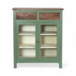 Madrid 2 Drawers Crockery Cabinet Finish - Primeum Olive Green & Off White