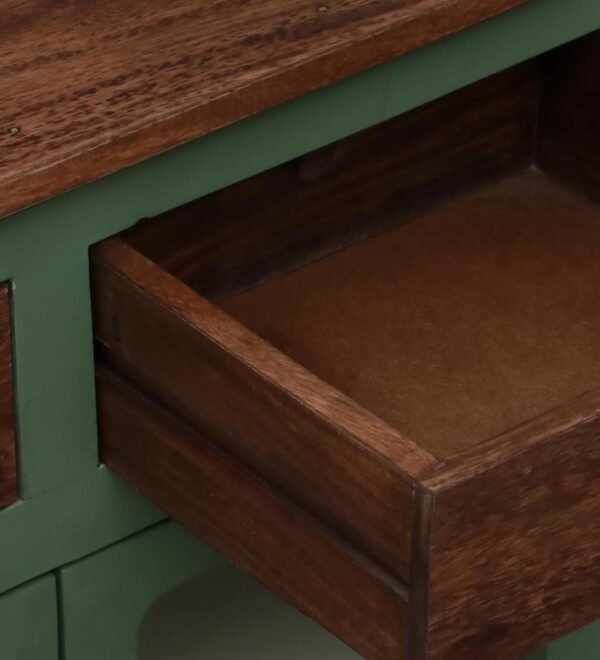 Madrid 2 Drawers Crockery Cabinet Finish - Primeum Olive Green & Off White - Image 8