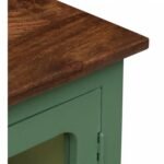 Madrid 4-Door Glass Sideboard Cabinet , Finish - Olive Green and Off White - Image 5