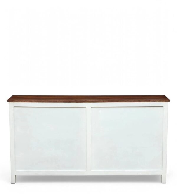 Madrid 4-Door Glass Sideboard, Finish-Premium White - Image 6