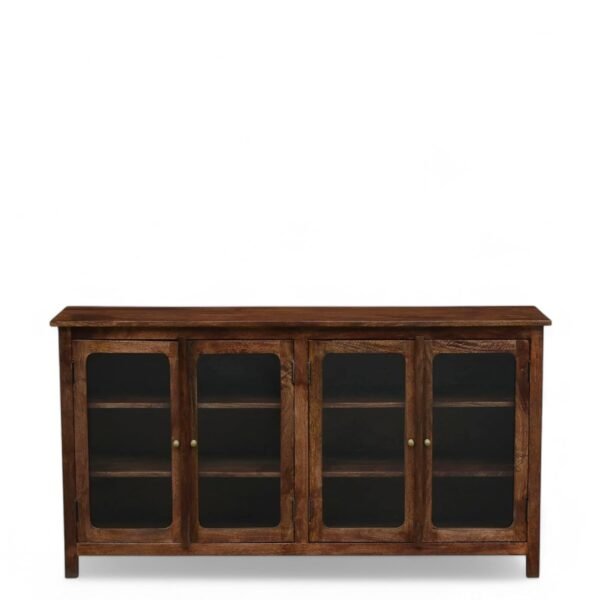Madrid 4-Door Glass Sideboard Cabinet, Finish - Scratch Resistant Tubaq - Image 3